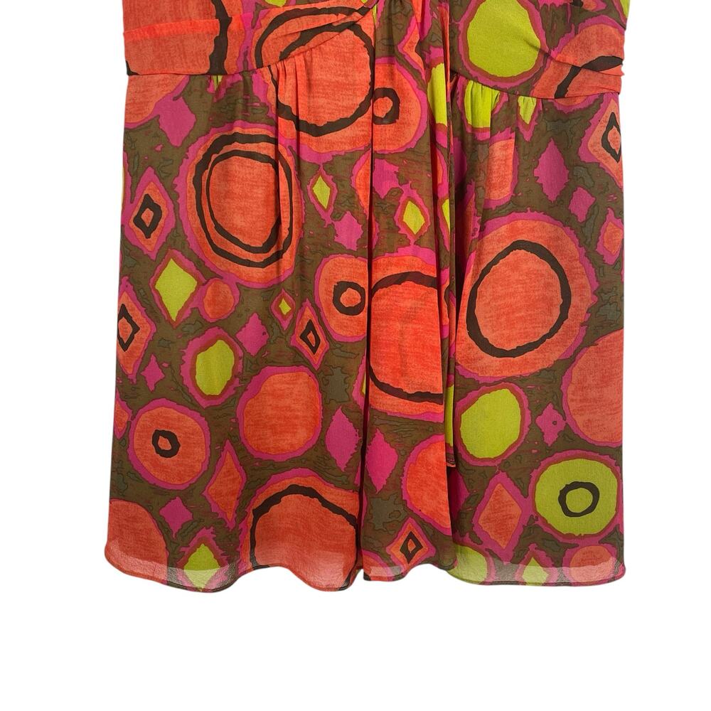 Vintage Nanette Lepore Women Silk Top 2 Babydoll Artsy Abstract Date Night Fairy - Picture 4 of 9